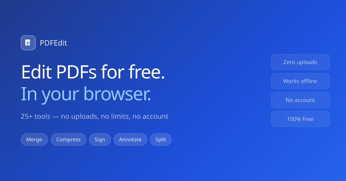 PDFEdit — Free Online PDF Editor & Tools